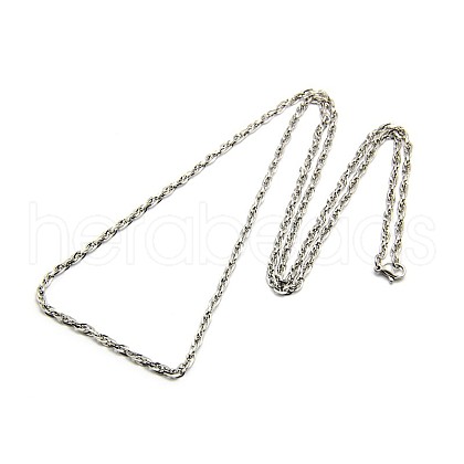 Tarnish Resistant Fashionable 304 Stainless Steel Rope Chain Necklace Making STAS-A028-N039P-L-1