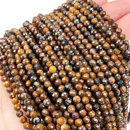 Natural Tiger Eye Beads Strands G-M399-03C-01-1