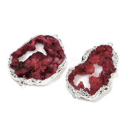 Dyed Natural Druzy Agate links G-R012-05S-06-1