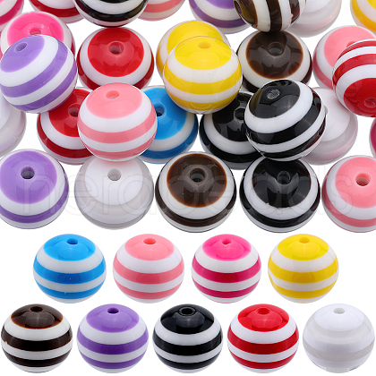 SUNNYCLUE 45Pcs 9 Colors Stripe Resin Beads RESI-SC0003-52-1