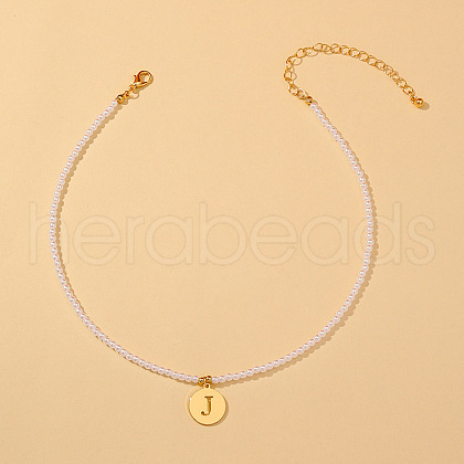 Round Plastic Pearl Beaded Necklaces FS-WG7BB5B-10-1