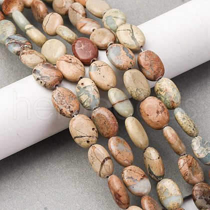 Natural Aqua Terra Jasper Beads Strands G-L624-E03-14x10mm-1