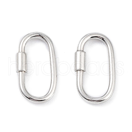 Anti-Tarnish Rhodium Plated 925 Sterling Silver Locking Carabiner Clasps STER-K173-20P-1