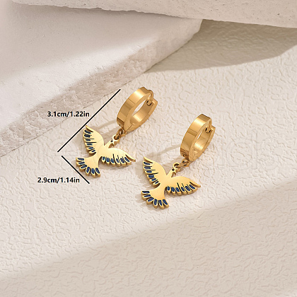 Stainless Steel Eagle Hoop Earrings BK5328-4-1