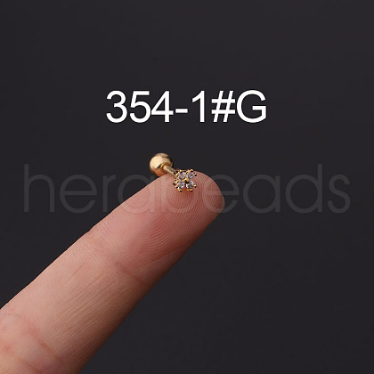 316L Stainless Steel Micro Pave Cubic Zirconia Cartilage Earrings WG094CA-19-1