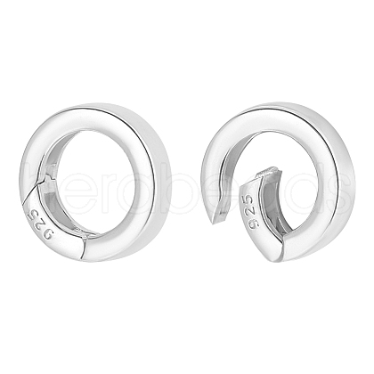   2pcs 925 Sterling Silver Spring Gate Rings with 925 Stamp STER-PH0002-15-1