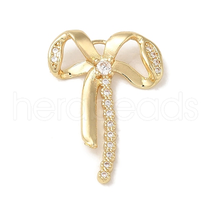 Brass Micro Pave Clear Cubic Zirconia Pendants KK-G499-05G-1