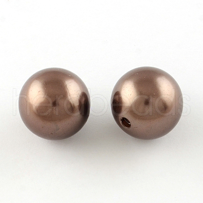 Round ABS Plastic Imitation Pearl Beads OACR-R053-26-1
