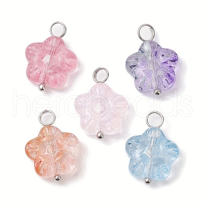 Transparent Baking Paint Glass Pendant PALLOY-JF02340-02-1S-1