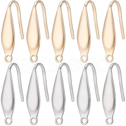 SUNNYCLUE 80Pcs 2 Colors 316 Surgical Stainless Steel Earring Hooks STAS-SC0005-66-1