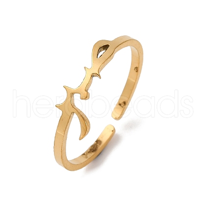 304 Stainless Steel Adjustable Cuff Rings for Women RJEW-B131-04G-1
