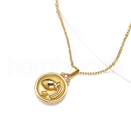 Stainless Steel Constellation Pendant Cable Chain Necklaces for Women Men PW-WG22DB4-02-1