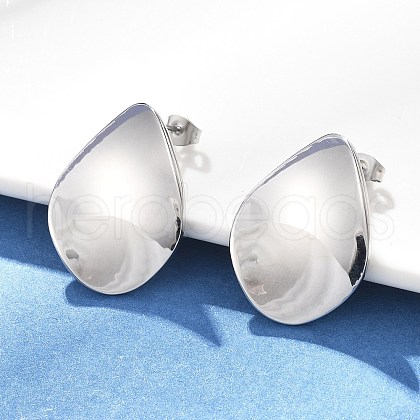 304 Stainless Steel Stud Earrings EJEW-D319-09B-P-1
