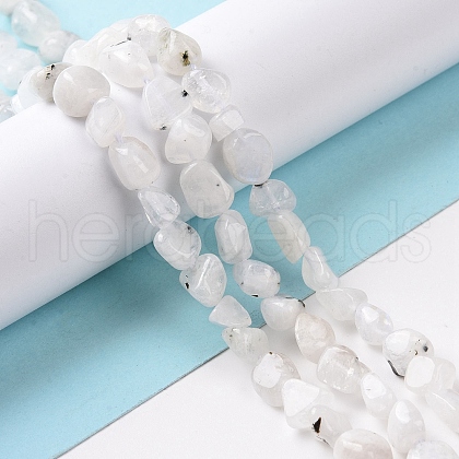 Natural Rainbow Moonstone Beads Strands G-A208-12-1