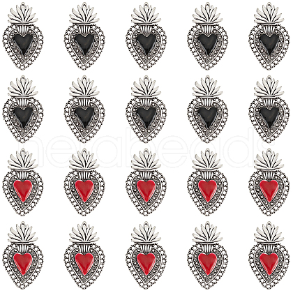 SUNNYCLUE 20Pcs 2 Colors Alloy Enamel Pendants ENAM-SC0005-04-1