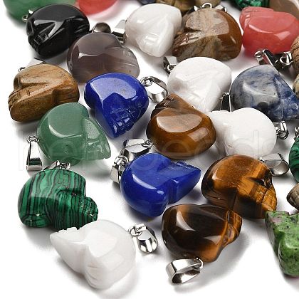 Natural & Synthetic Mixed Gemstone Pendants G-Z067-02P-01-1