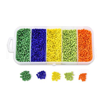 6000Pcs 5 Colors Glass Seed Beads SEED-YW0001-15B-1