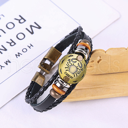 Imitation Leather Cord Triple Layer Multi-strand Bracelets WG0B1A2-06-1