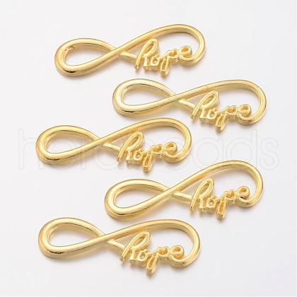 Tibetan Style Alloy Infinity with Hope Links connectors TIBE-S230-G-FF-1