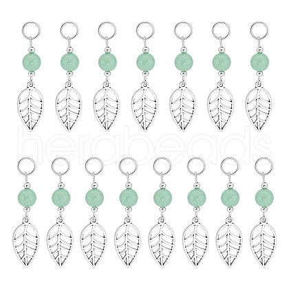 Unicraftale 4Sets Leaf Tibetan Style Alloy Pendants FIND-UN0002-74-1