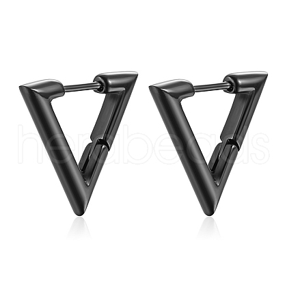 Stainless Steel Triangle Hoop Earrings PW-WGCD79E-01-1