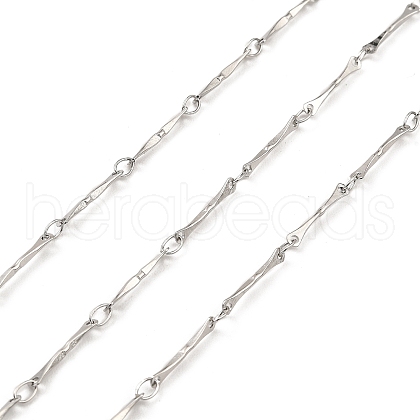 Tarnish Resistant Handmade 304 Stainless Steel Bar Link Chains CHS-G025-13P-1