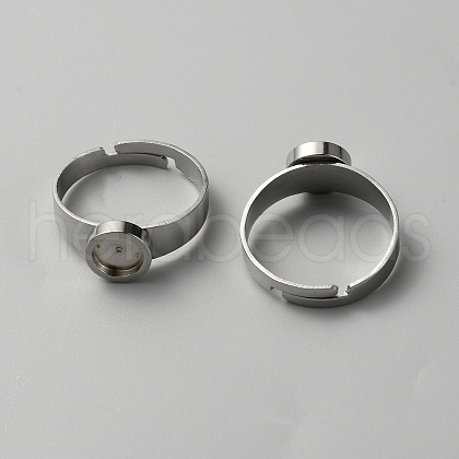 304 Stainless Steel Adjustable Bezel Cup Ring Settings FIND-WH0110-500A-1