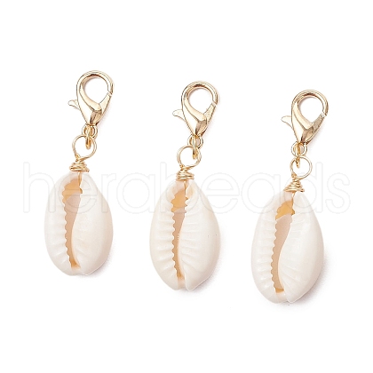 Natural Shell Pendant Decoration HJEW-JM03190-02-1