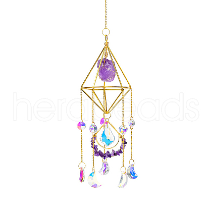 Golden Iron Wind Chime HJEW-K045-01G-02-1
