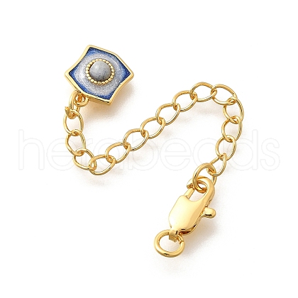 Brass Natural Lapis Lazuli Ends with Chain KK-K398-09G-1