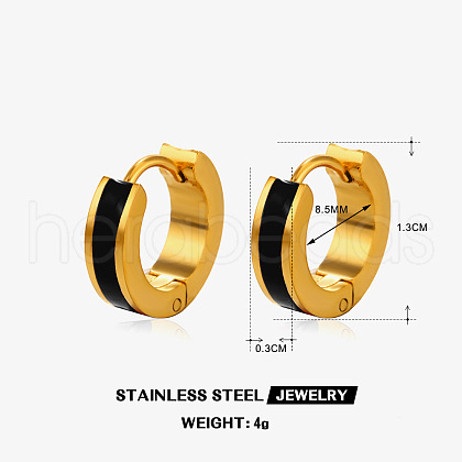 304 Stainless Steel Enamel Hoop Earrings FS-WG74D91-01-1
