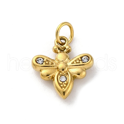 304 Stainless Steel Rhinestone Pendants STAS-E550-32G-1
