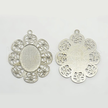 Alloy Pendant Cabochon Settings X-PALLOY-CJX88-P-LF-1