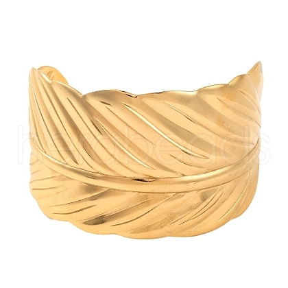 304 Stainless Steel Open Cuff Bangles for Women BJEW-G711-01E-G-1