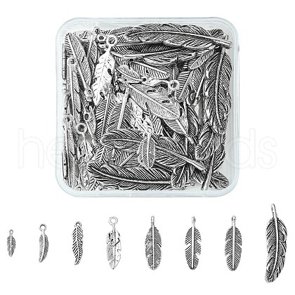 100Pcs 10 Styles Tibetan Style Alloy & CCB Plastic Pendants TIBE-YW0001-36-1