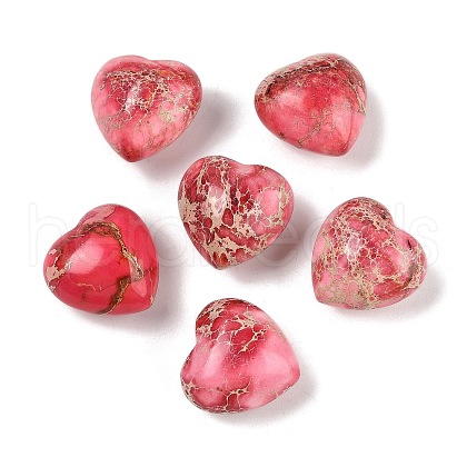 Mother's Day Gifts Dyed Natural Imperial Jasper Heart Palm Stone G-Q021-03C-1