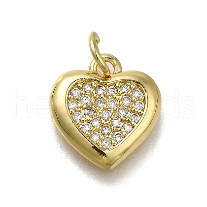 Brass Micro Pave Clear Cubic Zirconia Pendants ZIRC-I070-143G-1
