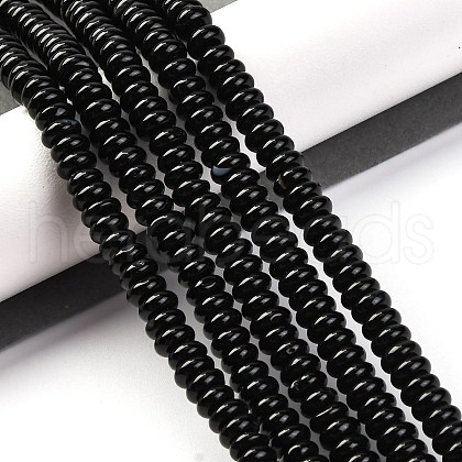 Natural Black Agate(Dyed & Heated) Beads Strands G-G177-F01-03-1