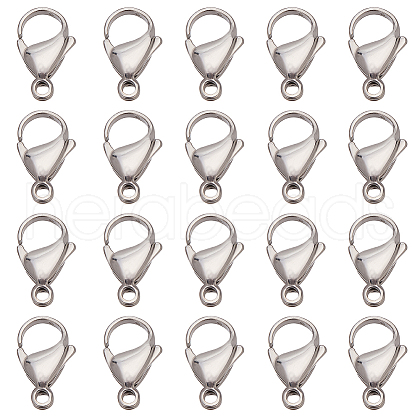 SUNNYCLUE 50Pcs Ion Plating(IP) 304 Stainless Steel Lobster Claw Clasps STAS-SC0008-89-1