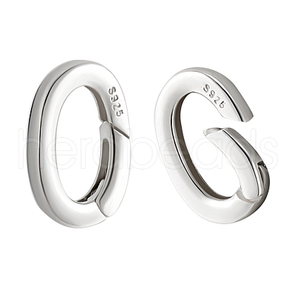   2Pcs Sterling Silver Spring Gate Rings STER-PH0002-27-1