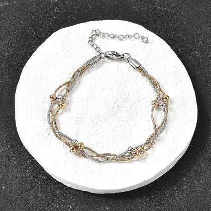 304 Stainless Steel Satellite Chains Bracelets BJEW-Z106-02A-1