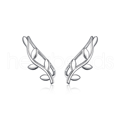 S925 Sterling Silver Leaf Clip-on Earrings for Women Fashion Simple Personality Earrings TY1907-1