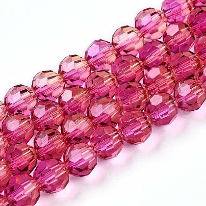 Baking Paint Transparent Glass Beads Strands DGLA-A035-T6mm-A03-1