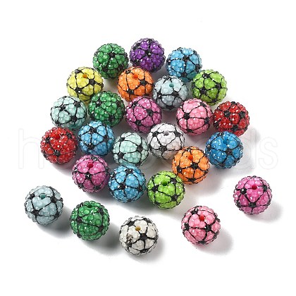 Sports Resin Rhinestone Beads OACR-D307-04-1