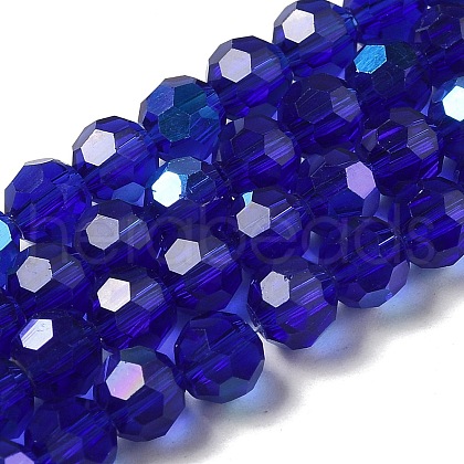 Electroplate Transparent Glass Beads Strands EGLA-A035-T6mm-L06-1