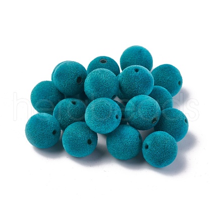 Flocky Acrylic Beads OACR-L011-E-09-1