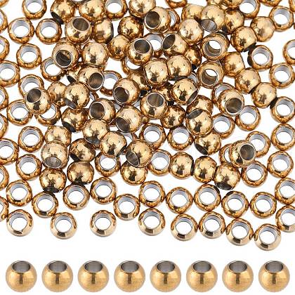 SUNNYCLUE 200Pcs PVD Vacuum Plating 304 Stainless Steel Spacer Beads STAS-SC0006-89A-1