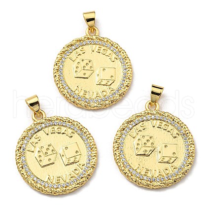 Brass with Cubic Zirconia Pendants KK-K341-24G-1