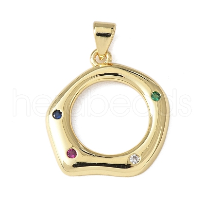Brass Micro Pave Cubic Zirconia Pendants KK-A252-14B-G-1