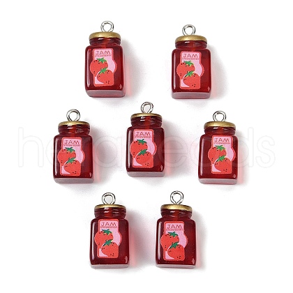 Strawberry Jam Resin Pendants RESI-Z034-04P-1